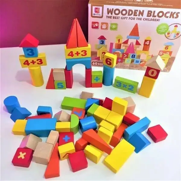 Wooden Blocks Set | 60 Pieces