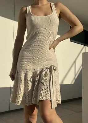 Y2k Cream Knit Dress (S)