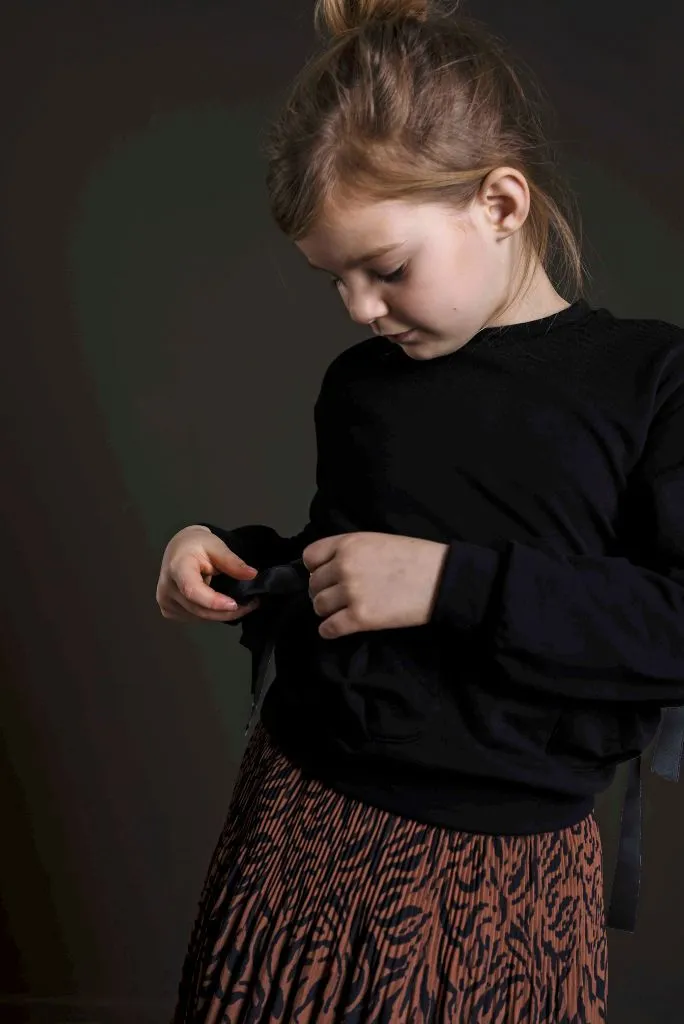 Zebra Print Pleated Skirt